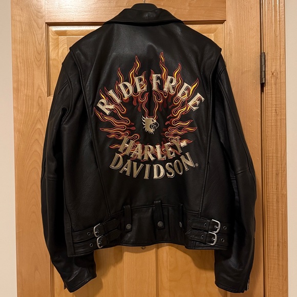 Harley Davidson Ride Free Vintage Leather Jacket - Picture 5 of 7
